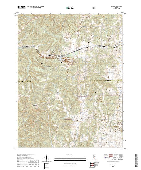 Georgia topographic map thumbnail