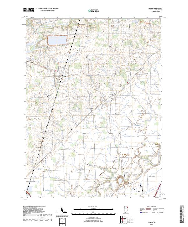 Grabill topographic map thumbnail