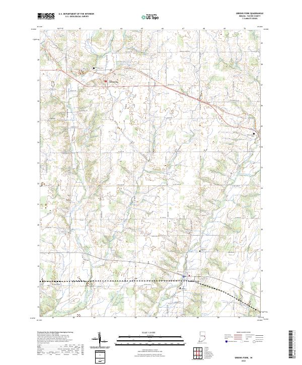Greens Fork topographic map thumbnail