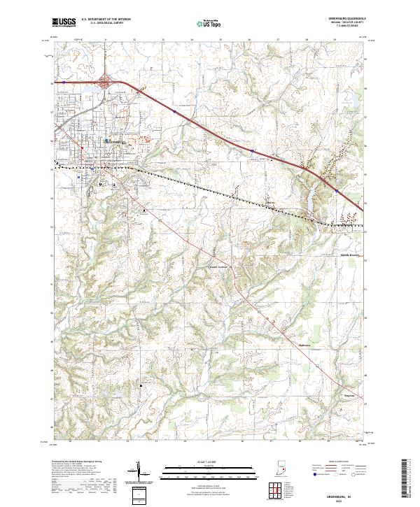 Greensburg topographic map thumbnail