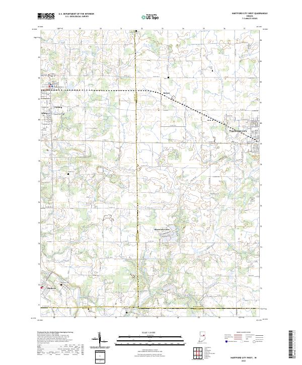 Hartford City West topographic map thumbnail