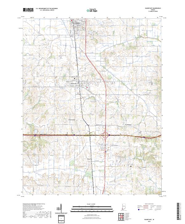 Haubstadt topographic map thumbnail