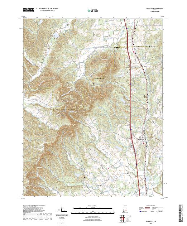 Henryville topographic map thumbnail