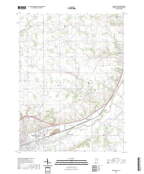 Huntington topographic map thumbnail
