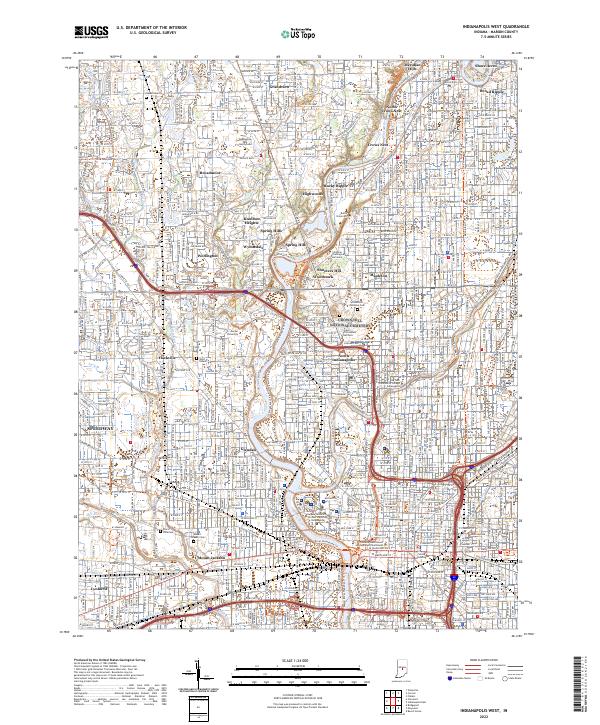 Indianapolis West topographic map thumbnail