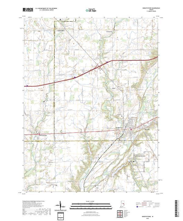 Knightstown topographic map thumbnail
