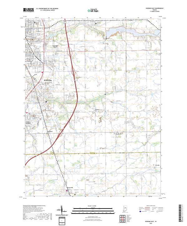 Kokomo East topographic map thumbnail