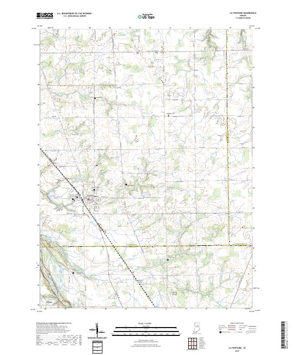 La Fontaine topographic map thumbnail