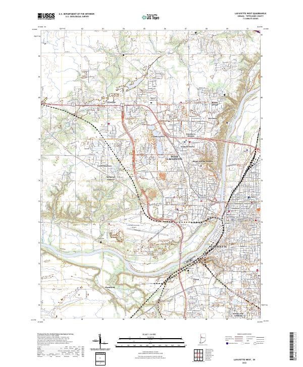 Lafayette West topographic map thumbnail