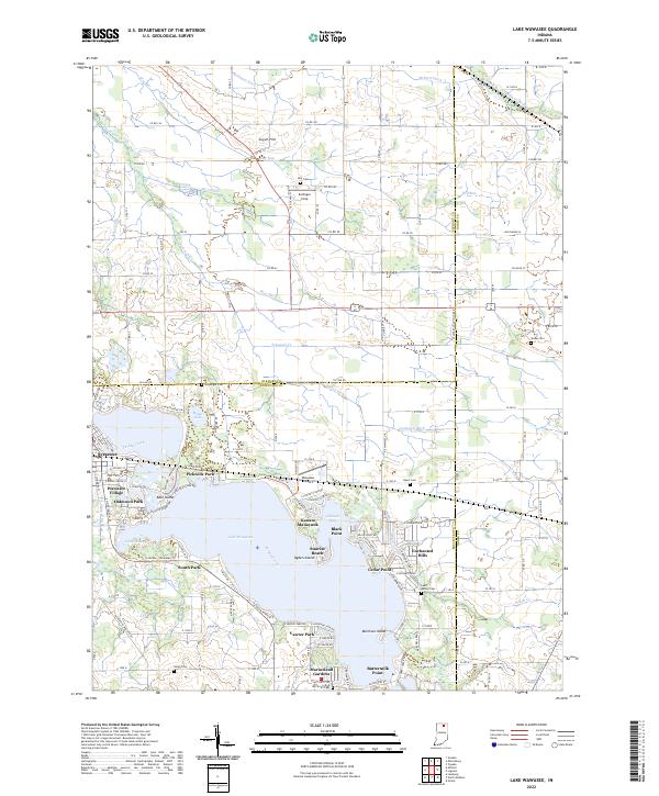 Lake Wawasee topographic map thumbnail