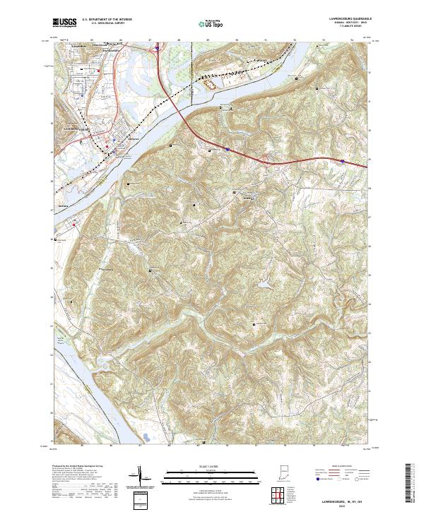 Lawrenceburg topographic map thumbnail