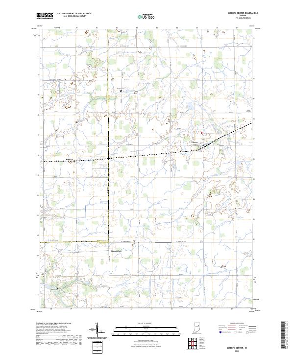 Liberty Center topographic map thumbnail