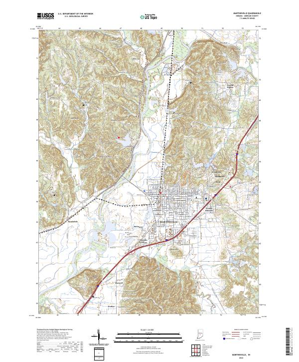 Martinsville topographic map thumbnail