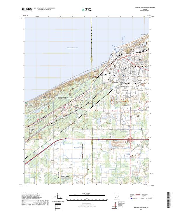 Michigan City West topographic map thumbnail