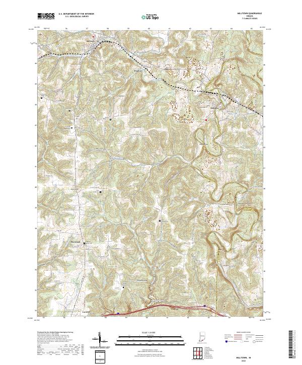Milltown topographic map thumbnail