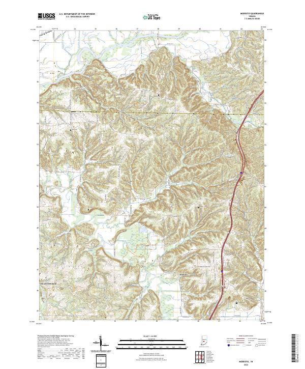 Modesto topographic map thumbnail