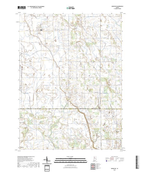 Monon NE topographic map thumbnail