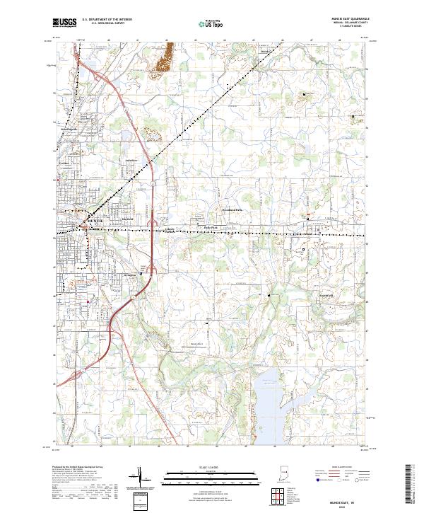 Muncie East topographic map thumbnail