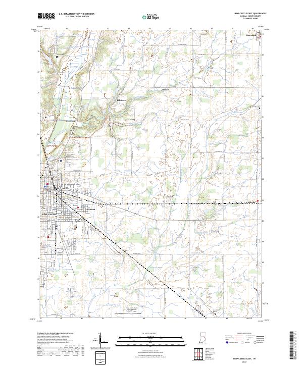 New Castle East topographic map thumbnail