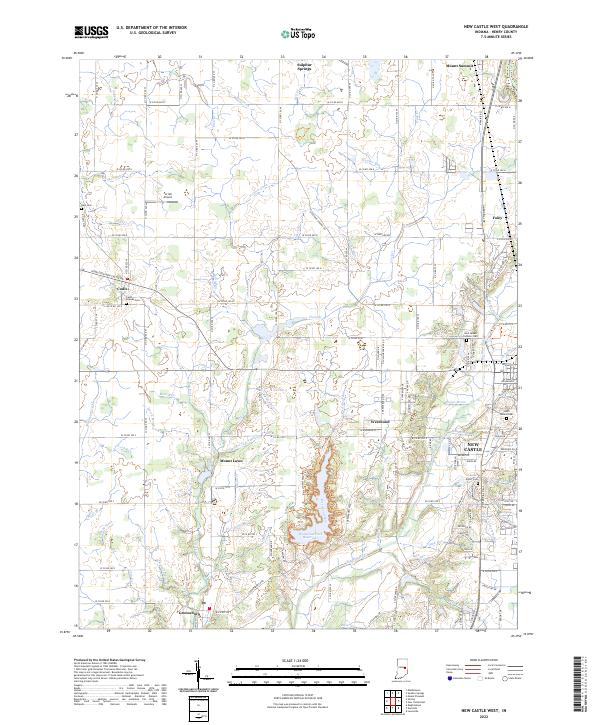 New Castle West topographic map thumbnail