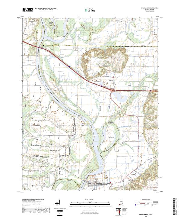 New Harmony topographic map thumbnail