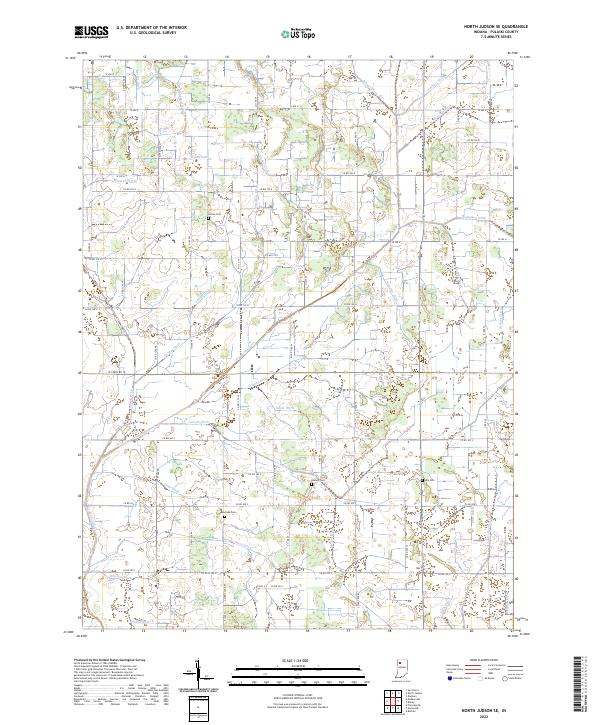 North Judson SE topographic map thumbnail