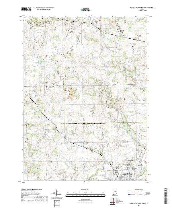 North Manchester North topographic map thumbnail
