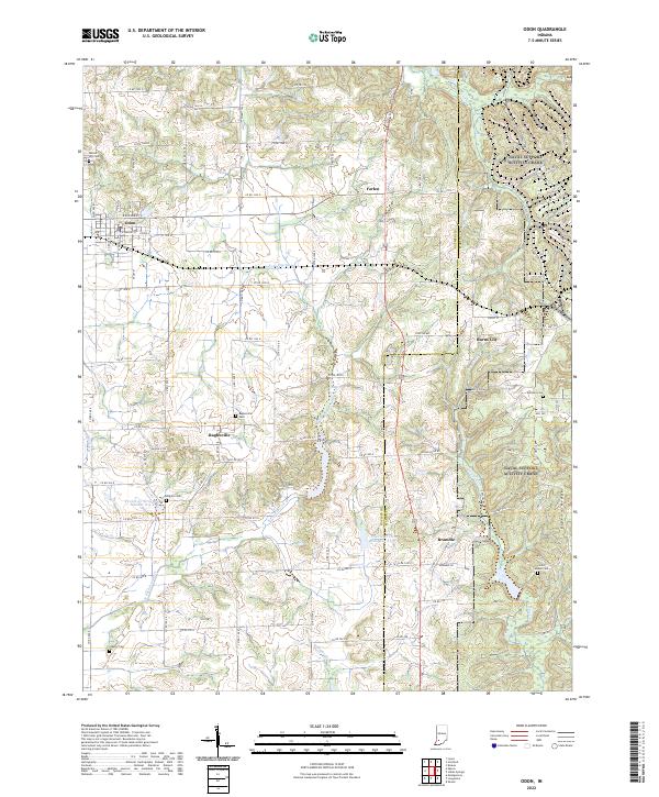 Odon topographic map thumbnail