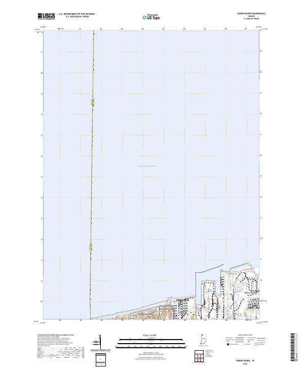 Ogden Dunes topographic map thumbnail