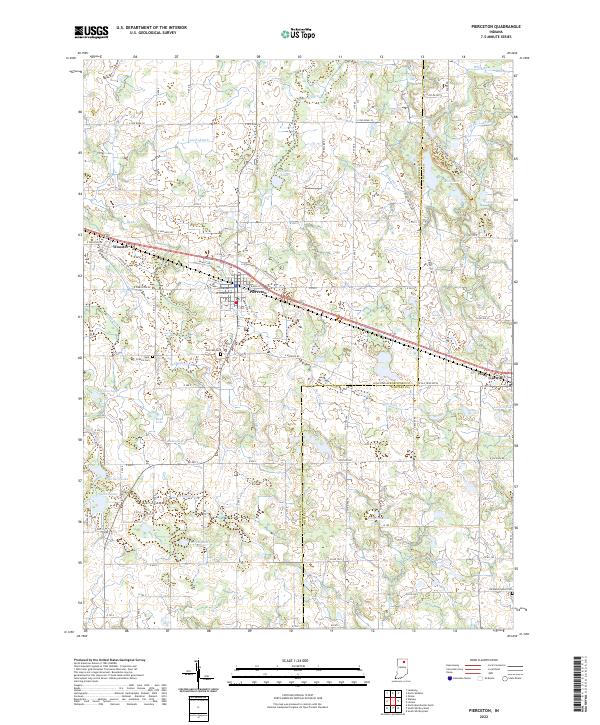 Pierceton 2022 topographic map thumbnail