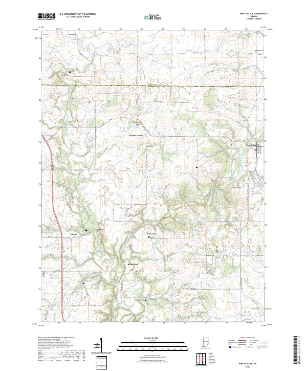 Pine Village topographic map thumbnail
