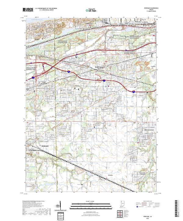 Portage 2022 topographic map thumbnail
