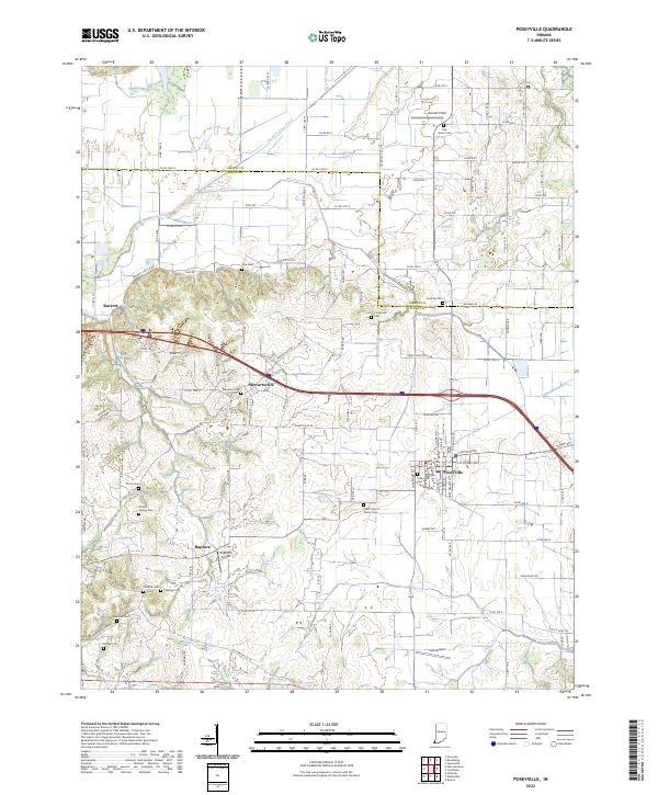 Poseyville 2022 topographic map thumbnail