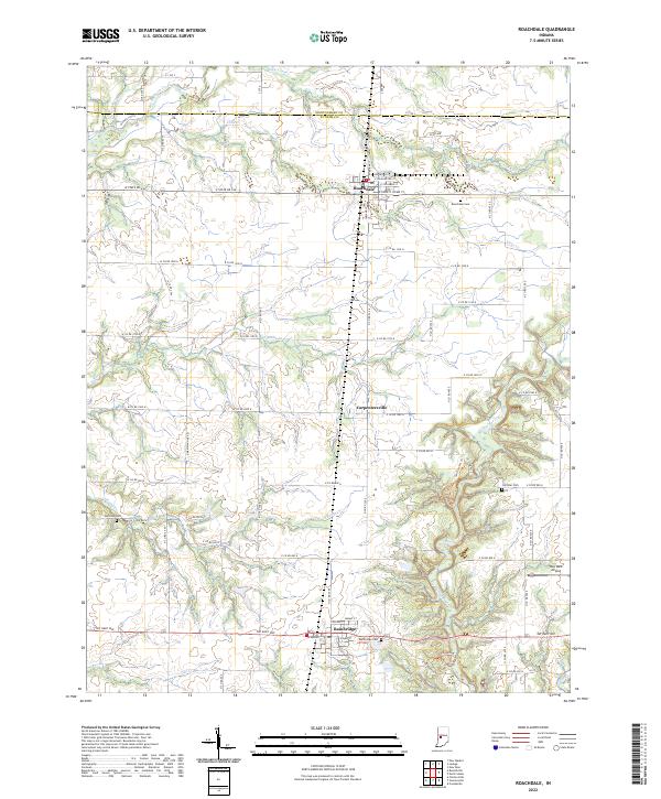 Roachdale 2022 topographic map thumbnail