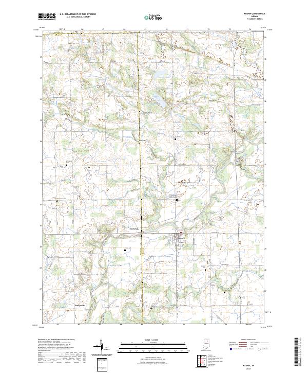 Roann 2022 topographic map thumbnail