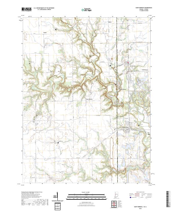Saint Bernice topographic map thumbnail
