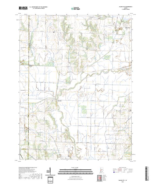 Saline City 2022 topographic map thumbnail