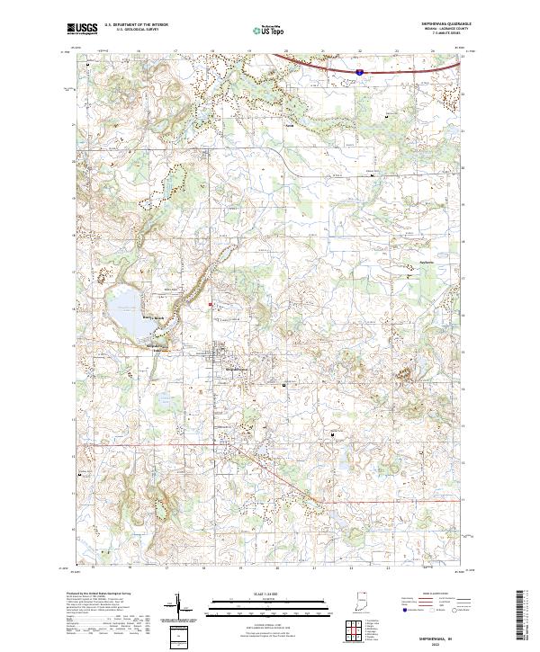 Shipshewana topographic map thumbnail