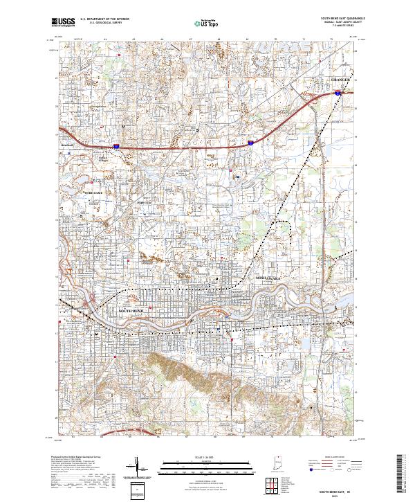 South Bend East topographic map thumbnail
