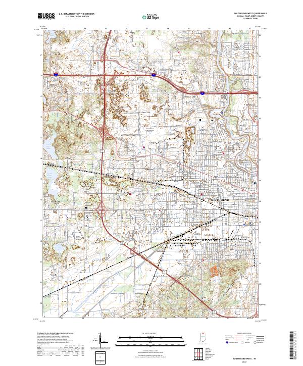 South Bend West topographic map thumbnail