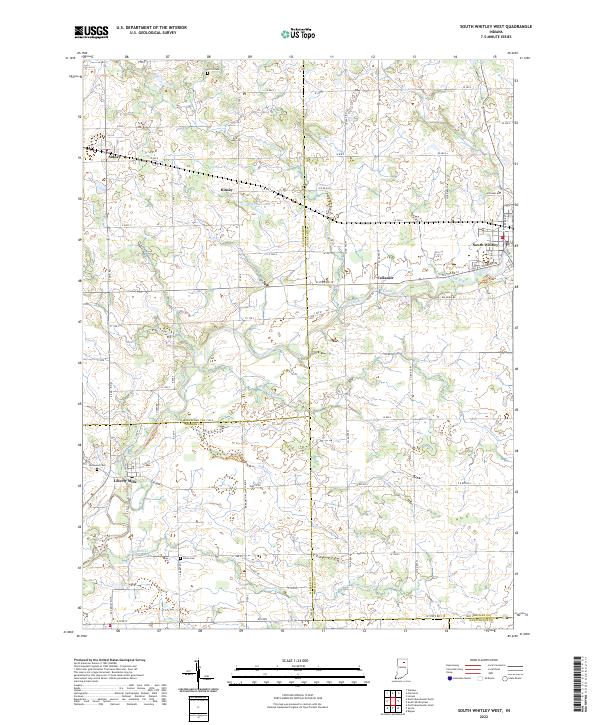 South Whitley West topographic map thumbnail