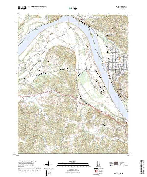 Tell City 2022 topographic map thumbnail