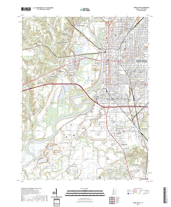 Terre Haute 2022 topographic map thumbnail