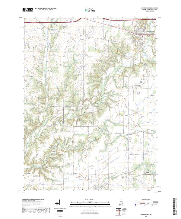 Veedersburg 2022 topographic map thumbnail