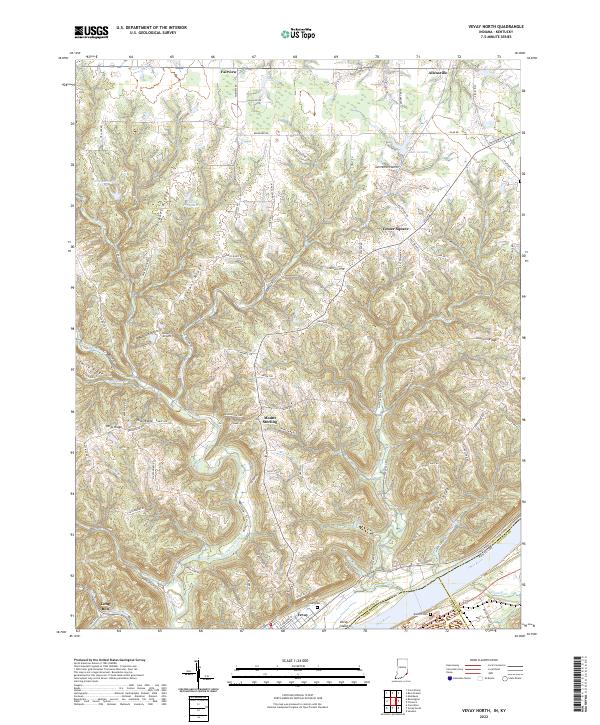 Vevay North topographic map thumbnail
