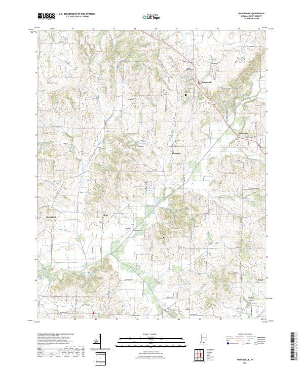 Wadesville topographic map thumbnail