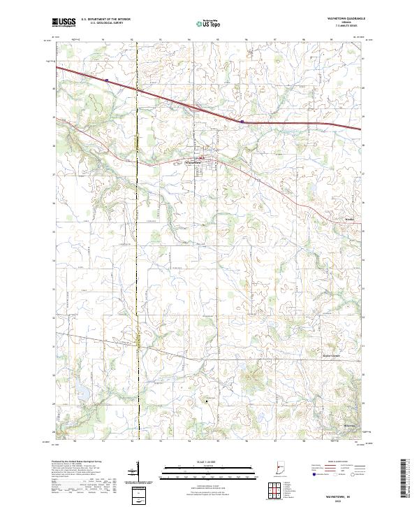 Waynetown 2022 topographic map thumbnail