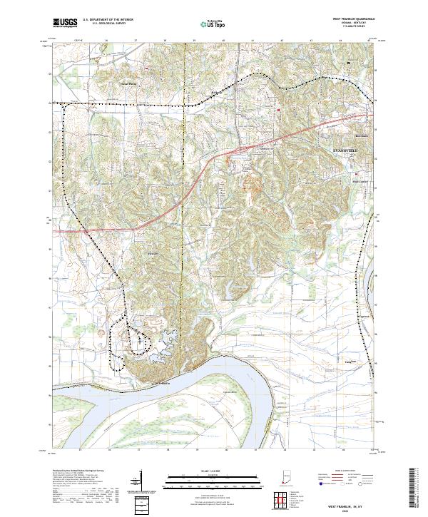 West Franklin 2022 topographic map thumbnail