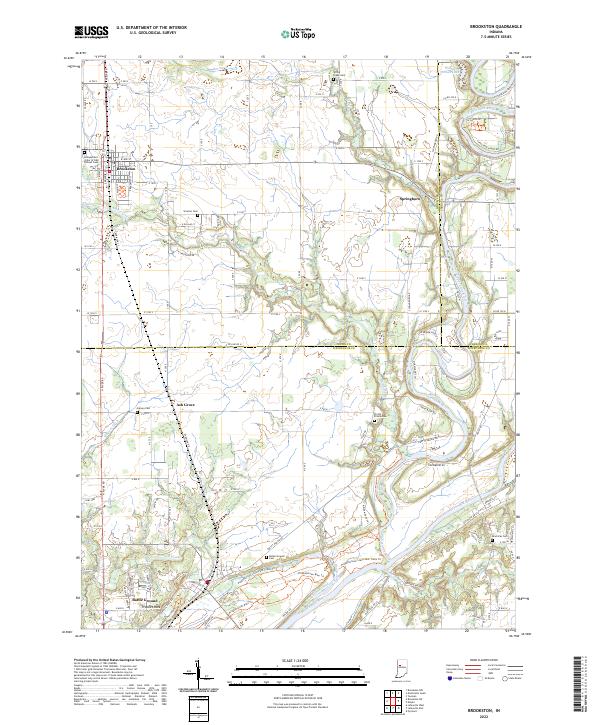 Brookston topographic map thumbnail