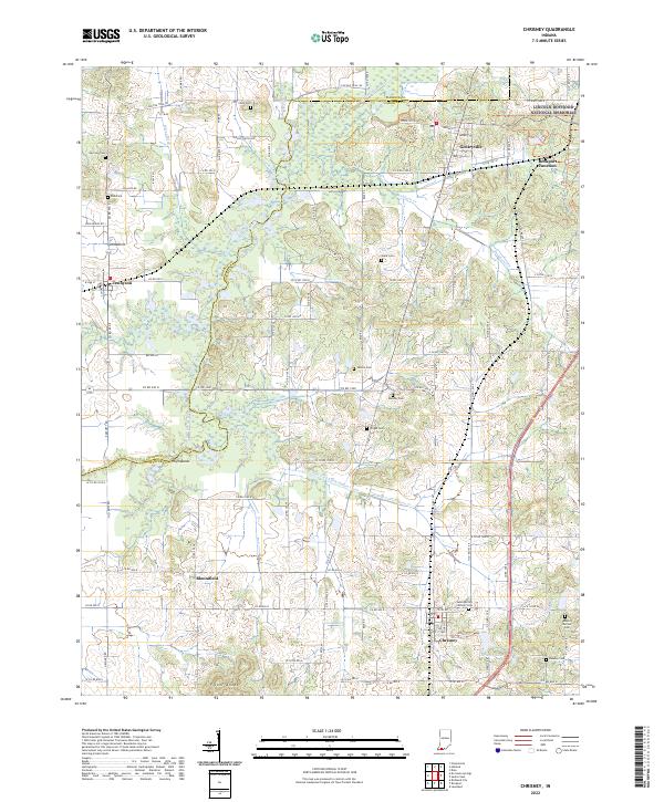 Chrisney topographic map thumbnail